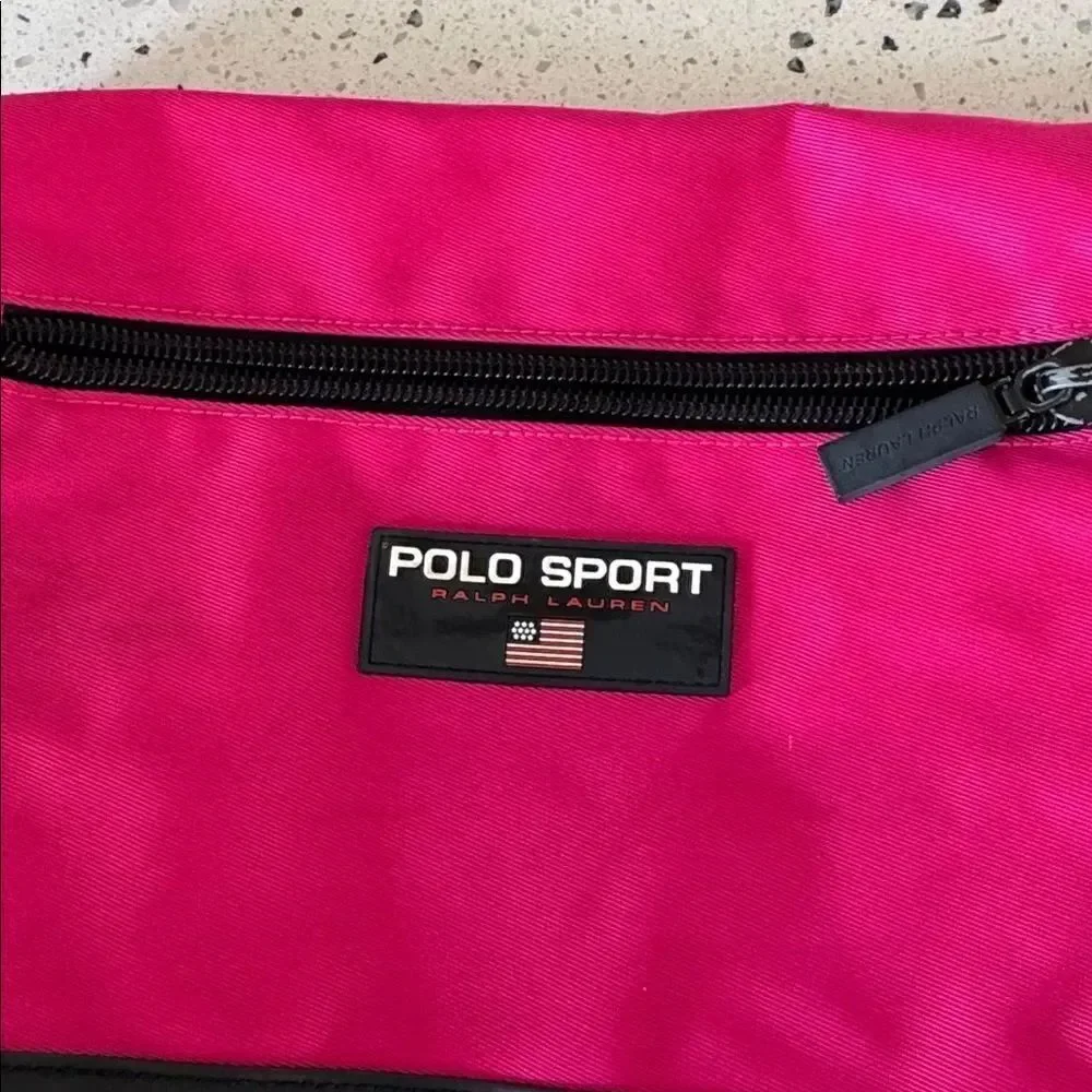 Polo Sport by Ralph Lauren Vintage 90’s Pink Black Messenger Bag Crossbody Retro
